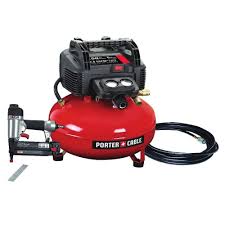 The Porter Cable 22 7 L Portable Electric Air Compressor Combo Kit Features Two Regulated Factory Installed Air Electric Air Compressor Porter Cable Combo Kit
