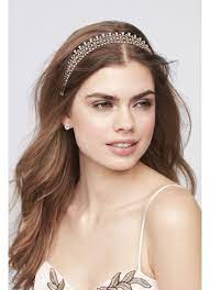 Crystal Lattice Headband With Organza Ties David S Bridal Prom Hair Accessories Beautiful Wedding Hair Easy Updo Hairstyles