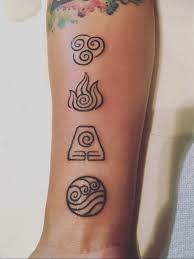 Fire and flames are commonly used in firefighter tattoos. Tattoo Uploaded By Jose Vega Water Earth Fire Wind Symbols Based On The Last Airbender Series One More Session To Add Color Effects Tattoo Forearmtattoo Avatar Thelastairbender Wip Lines Ink