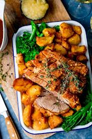 Set the meat on a rack set into a roasting pan. Roast Pork With Crackling Nicky S Kitchen Sanctuary