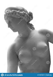 Skulpturenkopf Aus Weißem Marmor Statue Der Sinnlichen Renaissance-Kunstzeit  Nackte Frau Im Alten Stil Stockbild - Bild von haar, skulptur: 166740217