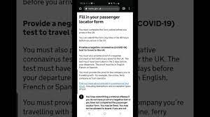 We did not find results for: Passenger Locator Form To The Uk Filling And Fines Youtube