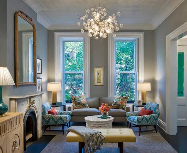 Modern lighting fixtures create a beautiful contrast against classic home architecture, AI generated