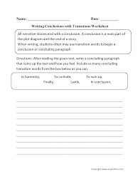 Writing Conclusions With Transitions Worksheets Reading Worksheets Transition Words Worksheet Transition Words