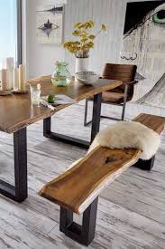 Esszimmer Sitzgruppe Escoba Mit Baumkante Esstisch Holz Haus Deko Holzplatte