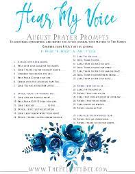 Hear My Voice . . . August Prayer Prompts. — Symphony of Praise