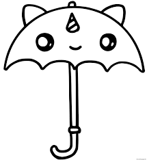 Use your favorite colors to give. Cute Unicorn Umbrella Kawaii Coloring Pages Printable