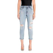 High Rise Straight Crop Distressed Jeans Samana Final Sale