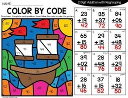 2 two digit numbers addition with regrouping worksheet to practice learn grade 2 math problems on addition is available online for free in printable downloadable pdf image format. Thanksgiving 2 Digit Addition With Regrouping Activities Teaching Second Grade