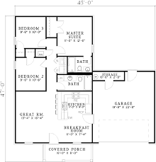 Browse three bedroom 2 or 2.5 bath layouts, 3 bed 3 bath designs with garage & more! 3 Bedroom Ranch Floor Plans Open Concept
