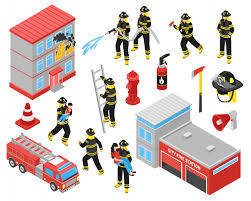 Additionally, you can browse for other related vectors from the tags on topics badges, emblems, fire. Free Vector Fire Department Isometric Icons Set