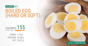 A large fried egg contains about 92 calories, 6.2 grams, 7 grams of fat, and about 0.4 grams of carbs. Boiled Egg Hard Or Soft Calories In 100g Oz One Boiled Egg And More