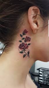 Necktattoos Tattoodesigns In 2020 Rose Neck Tattoo Behind Ear Tattoos Small Neck Tattoos