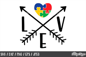 Get this heart and arrow element now. Autism Awareness Love Puzzle Pieces Heart Arrows Svg Dxf 213738 Cut Files Design Bundles