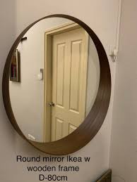9999 ratings 4 questions4 questions questions. Round Mirror Wooden Ikea Furniture Home Living Home Decor Mirrors On Carousell