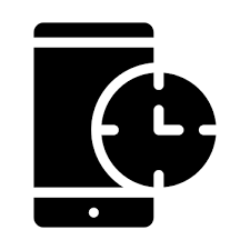 The alarm clock icon depicts that you have successfully set an alarm. Clock Icon Clock Time Technology Tool Cellphone Smartphone Mobile Phone Electronics Touch Screen Time And Date Time Logo Mobile Logo Black App Logo