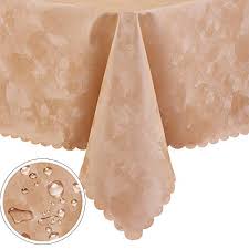 Crafted from high grade polyester with seamless finish, these round tablecloths will dress your tables to the nines. Round Vinyl Tablecloths Easy Care Dinning Table Cover Waterproof Oil Proof Spill Proof Durable Tablecloth Beige Emboss Round 60 Pricepulse