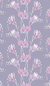Seamless Vector Flower Wallpaper Pink Freesia Flowers On A Grey Background Vector Flowers Flower Wallpaper Floral Drawing