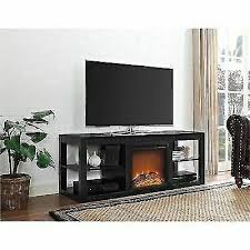 With 6 of open compartments you have plenty of space. Ameriwood Parsons Electric Fireplace Tv Stand For Tvs Up To 65 Black For Sale Online Ebay