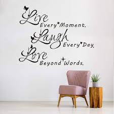Maybe you would like to learn more about one of these? Vodoe Wall Decals For Living Room Life Wall Decals Quotes Bedroom Motivational Family Art Home Decor Vinyl Motivational Stickers Live Every Moment Laugh Every Day Love Beyond Words 30 X 24 1 Buy