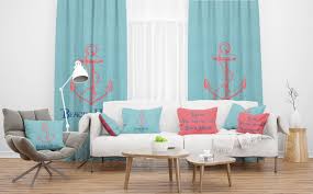 Sheer curtains,curtain for room,window blackout curtain. Chic Beach House Curtain Youcustomizeit