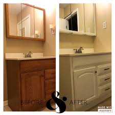 Oil is the miracle ingredient in paints; Bathroom Remodel No More Oak Or Brass Used Cabinet Enamel By Valspar Bathrooms Remodel Valspar Cabinet Enamel Remodel