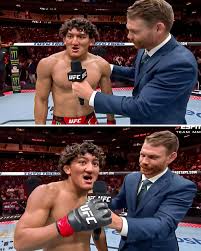 Raúl Rosas Junior: "First of all I wanted to come and dedicate this fight  to my coach and my brother. Hey, Dana, give me that 100 thousand dollars.  I'm 19 years old,
