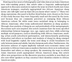 Stitch Takes Notes] Angela Reyes' “Appropriation of African American slang  by Asian American youth”