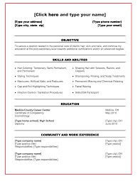 Cosmetologist Resume Samples Just Out Of School Student Resume Template Resume Examples Student Resume