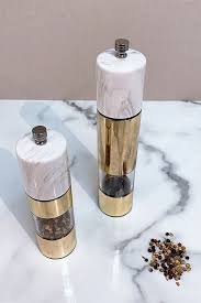 Black pepper pepper plant with immature peppercorns scientific classification kingdom: Marble Gold Salt And Pepper Grinder Salt And Pepper Grinders Marble And Gold Pepper Mill