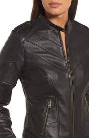 Catherine Catherine Malandrino Chevron Seam Leather Jacket Nordstrom Jackets Leather Jackets Women Leather Jacket