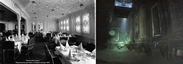 The Titanic S Dining Room As It Originally Looked And How It Looks Now Titanic Titanic Ship Real Titanic