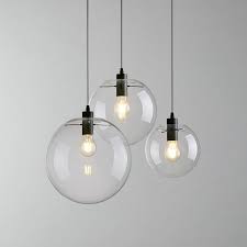 Globe Chandelier Lighting Fixture Clear Glass Bubble Clustered Pendant Lights Modern Lighting Heparts