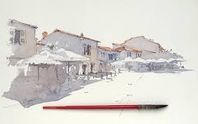 Hillkurtz V Instagram The Port Of Saint Martin Ile De Re France It Was Blazing Hot So I Thought I D Pl Cityscape Art Urban Sketching Architecture Drawing