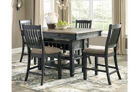 New modern brown dining room set 7 pieces rectangular table & fabric chairs ic5w. Tyler Creek Counter Height Dining Table And 4 Barstools Set Ashley Furniture Homestore