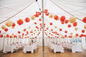 Romantic Secret Garden Coral Wedding With A Pole Tent