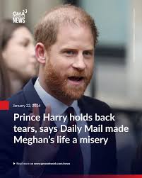 Prince Harry held back tears as he said the Daily Mail had made his wife  Meghan's life "an absolute misery" during his appearance in the witness box 