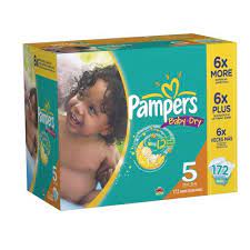 Pampers Baby Dry Size 5 Diapers Economy Pack Plus 172 Count 47 19 Baby Diapers Diaper Pampers