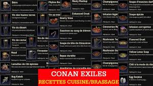 Emplacements Recettes De Cuisines Brassage Conan Exiles Youtube