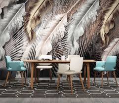 Nordic Light Feathers Wallpaper Mural Feather Wallpaper Nordic Lights Mural Wallpaper