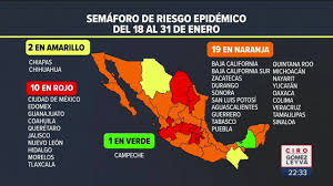 19 estados del país permanecerán en el color verde, 9 en amarillo, 4 en naranja y, por octava semana consecutiva, ningún estado estará en color rojo. El Semaforo Epidemiologico Covid Del 18 Al 31 De Enero Noticias Con Ciro Gomez Leyva Youtube