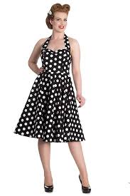 Black And White Polka Dot Halter Top Hell Bunny 60 S Black And White Polka Dot Halter Flare Party Dress Black Polka Dot Halter Dress Pinup Polka Dot Dress Pinup Polka Dot Dr Party Dresses Online