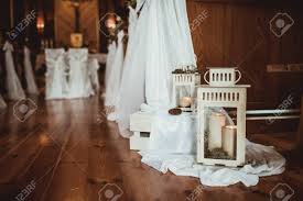 Even though a church ceremony is quite traditional, you may be wondering how to uniquely decorate a church for your wedding ceremony. Wooden Catholic Church Interiors Wedding Decorations In Rustic Chapel Old Vintage Religious Building Indoor Architecture Decorative Candle On The Floor Stock Photo Picture And Royalty Free Image Image 142033313