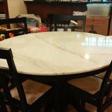 The expanding dining round table which rotates and doubles in size, is an excellent way to furnish the small spaces. Marble Round Dining Table 4 Chairs Furniture Tables Chairs On Carousell