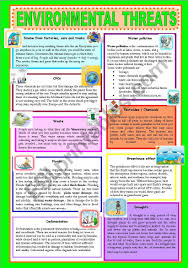 Environmental Threats Esl Worksheet By Rosario Pacheco