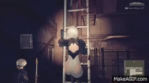 Nier:Automata / ニーア オートマタ (Great Butt Walkthrough 攻略 part 2) How to Remove  2B's Layer of Clothing on Make a GIF
