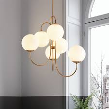 Check spelling or type a new query. Opal Frosted Glass Ball Chandelier Light Modernist 6 Bulbs Gold Pendant Lighting Fixture Beautifulhalo Com