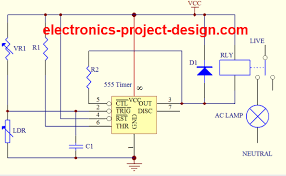 This ldr and 555 timer based dark sensor indicates the absence of light or presence of dark in a certain region. Basic Electronic Project Ldr Circuit Using 555 Timer Ic