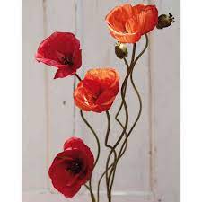 Wählen sie ihre nächste destination ! Artificial Poppy Flower Bathilda Red 75cm