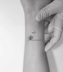 The word cactus originally came from the greek word kaktos for plants with sharp thorns. Cactus Tattoo On The Wrist